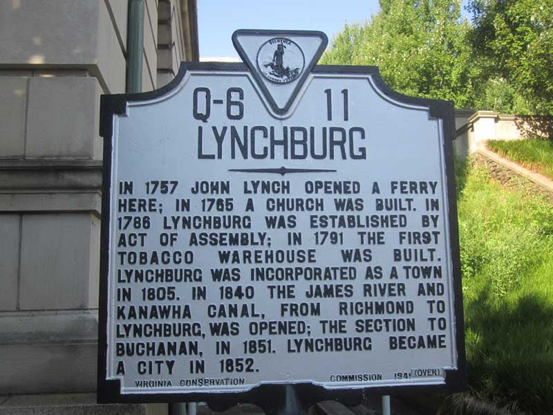 Lynchburg history sign